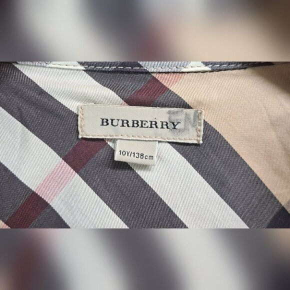 Burberry Girls Dress Belted Check Pattern Pleated Trench Size 10Y / 138 cm - Picture 9 of 12